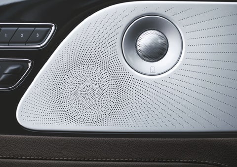 Two speakers of the available audio system are shown in a 2024 Lincoln Aviator® SUV | Doral Lincoln in Doral FL