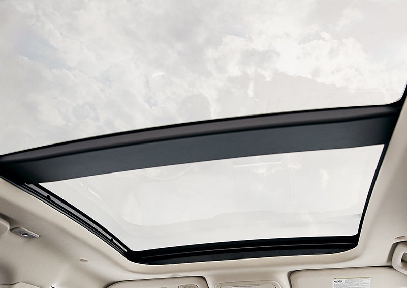 The available panoramic Vista Roof® is shown from inside a 2024 Lincoln Corsair® SUV. | Doral Lincoln in Doral FL