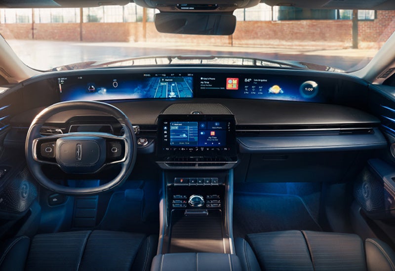 A large panoramic display is shown on the dashboard of a 2024 Lincoln Nautilus® SUV | Doral Lincoln in Doral FL