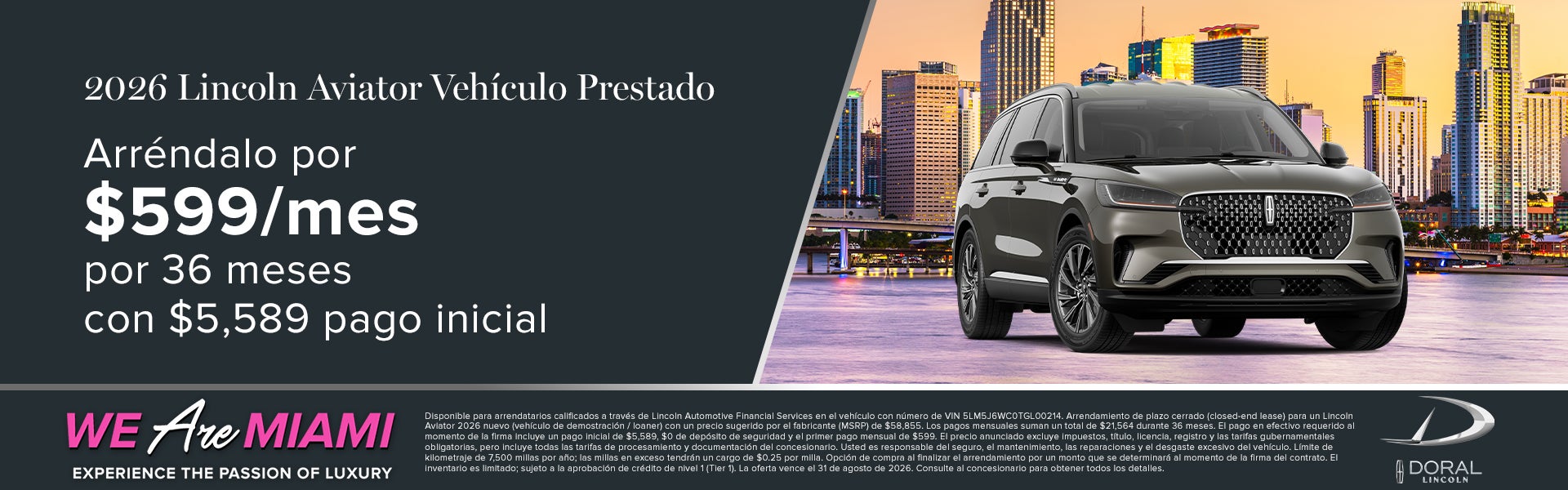 2026 Lincoln Aviator Vehículo Prestado