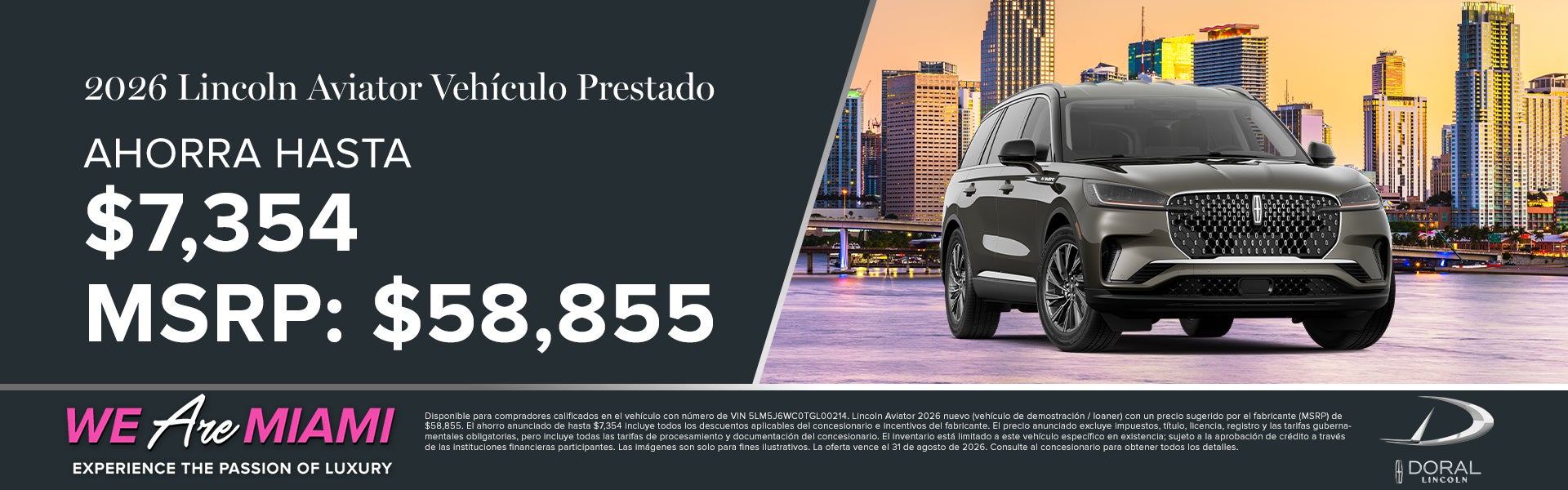 2026 Lincoln Aviator Vehículo Prestado