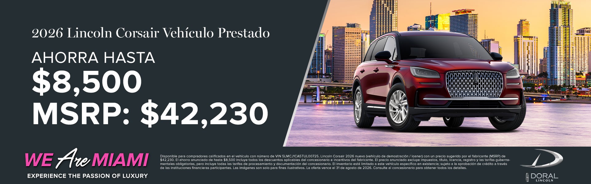 2026 Lincoln Corsair Vehículo Prestado