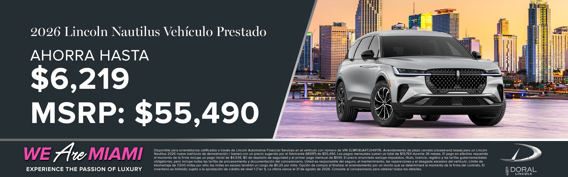 2026 Lincoln Nautilus Vehículo Prestado
