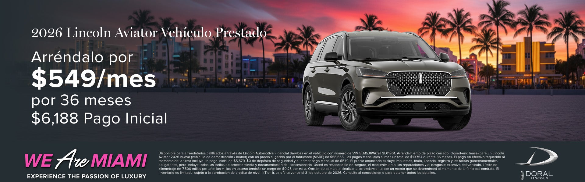 2026 Lincoln Aviator Vehículo Prestado