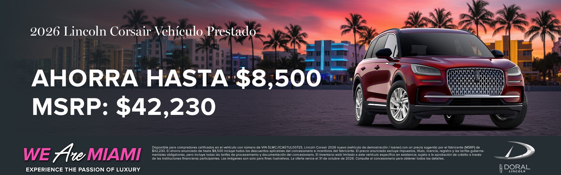 2026 Lincoln Corsair Vehículo Prestado
