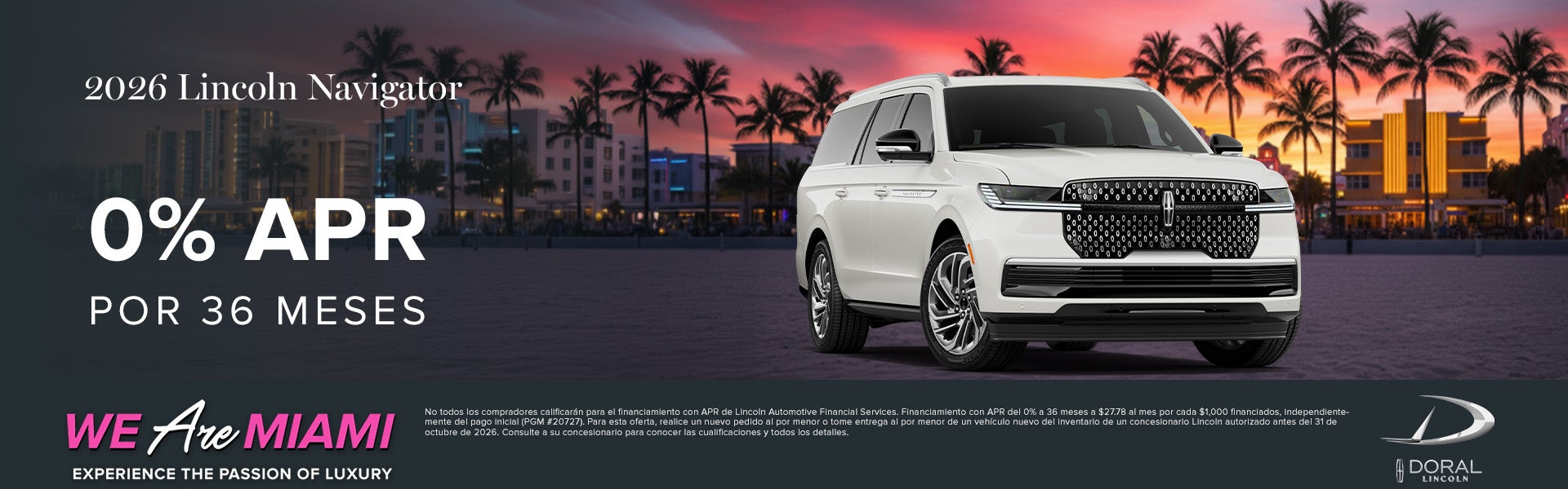 0% TAE por 36 meses en 2026 Lincoln Navigator
