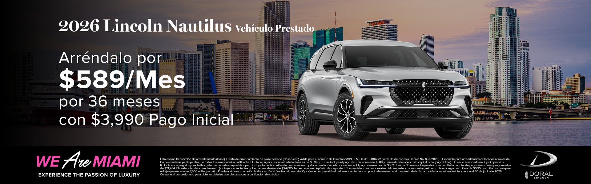 2026 Lincoln Nautilus Vehículo Prestado Arréndalo por $5